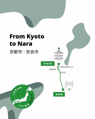 Map of the Train route from kyoto to Nara 