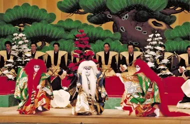 La pièce Renjishi, la danse du lion, un des classiques du théâtre kabuki.