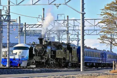 The steam from the locomotive C11-207 of Tobu Railways