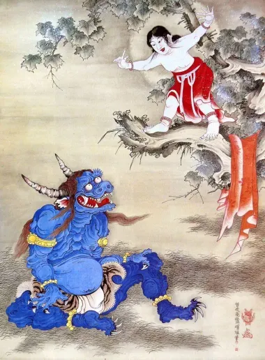 Soga-Shōhaku -Sessen-Dōji-Offering-His-Life-to-an-Ogre