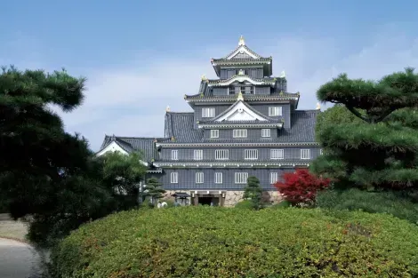 Castillo de Okayama, el "castillo" negro, cerca del jardín Korakuen