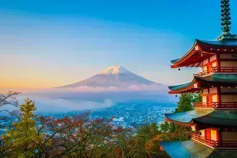 Monte Fuji desde la pagoda Kawaguchiko