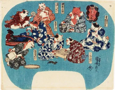 Muchas de las 12 obras del museo Ota muestran escenas de la vida cotidiana de la época Edo.