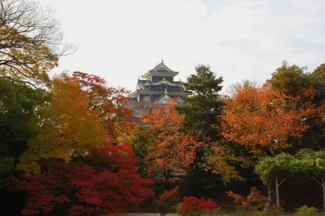 La tsukimi yagura, la torre de la luna, es el único vestigio original del castillo de Okayama.