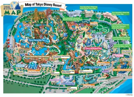 Le plan du parc Tokyo Disneyland