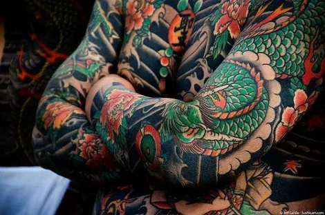  The type of tattoo worn by yakuza and banned in onsen Japan.