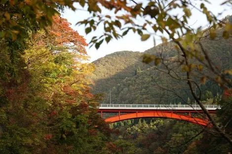 Le grand pont au-dessus des gorges d'Oyasu