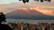La vue sur le Sakurajima depuis le Shiroyama