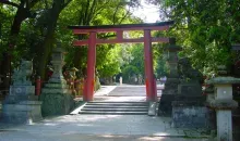 El torii a la entrada del santuario Kasuga Taisha.