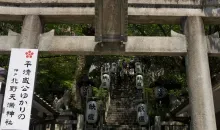 Le torii du sanctuaire Kitano Tenman-jinja à Kobe