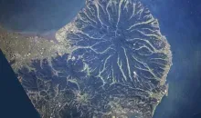Vue satellite de la péninsule de Kunisaki