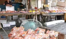 Marchand de poissons du marché de Nijô