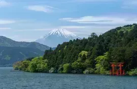 Mount Fuji vom Ashi-See in Hakone
