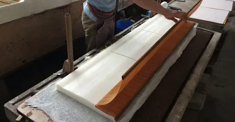 Fabrication de papier washi 